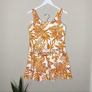 Joseph Ribkoff | Orange and White Floral Skirt Set - Resort Wear